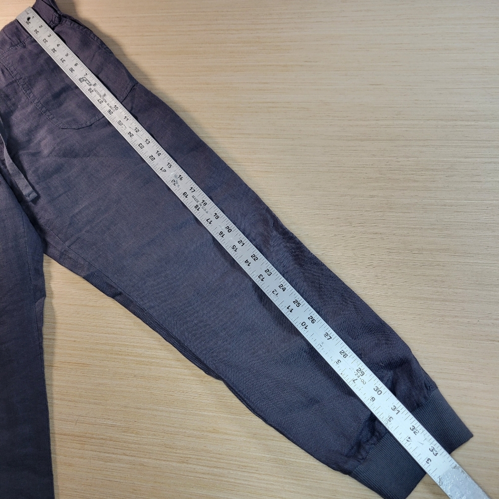 ​Caslon Linen Jogger Pants Knit Cuff Petite XS Charcoal Gray Lagenlook Artisanal - Picture 11 of 12